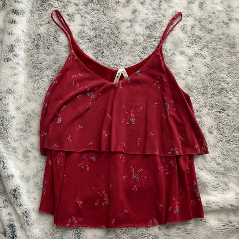 Mudd red floral tank